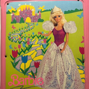 Vintage 1989 Mattel Barbie Doll Carrying Case Pink with Drop Down Play House